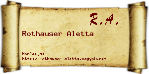 Rothauser Aletta névjegykártya